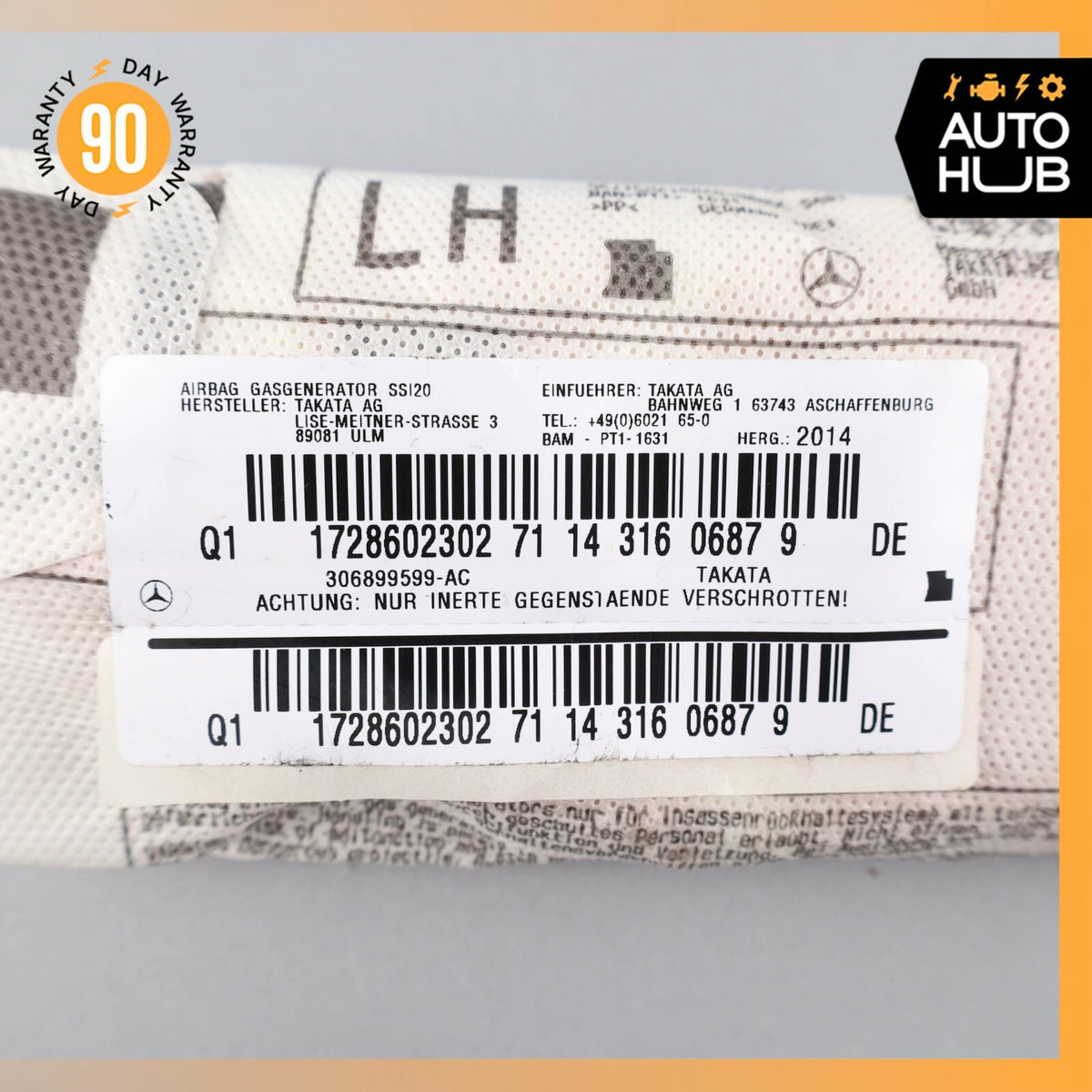 12-20 Mercedes R172 SLK250 SLC300 Front Left Seat Side Airbag Air Bag OEM 40k - photo 9