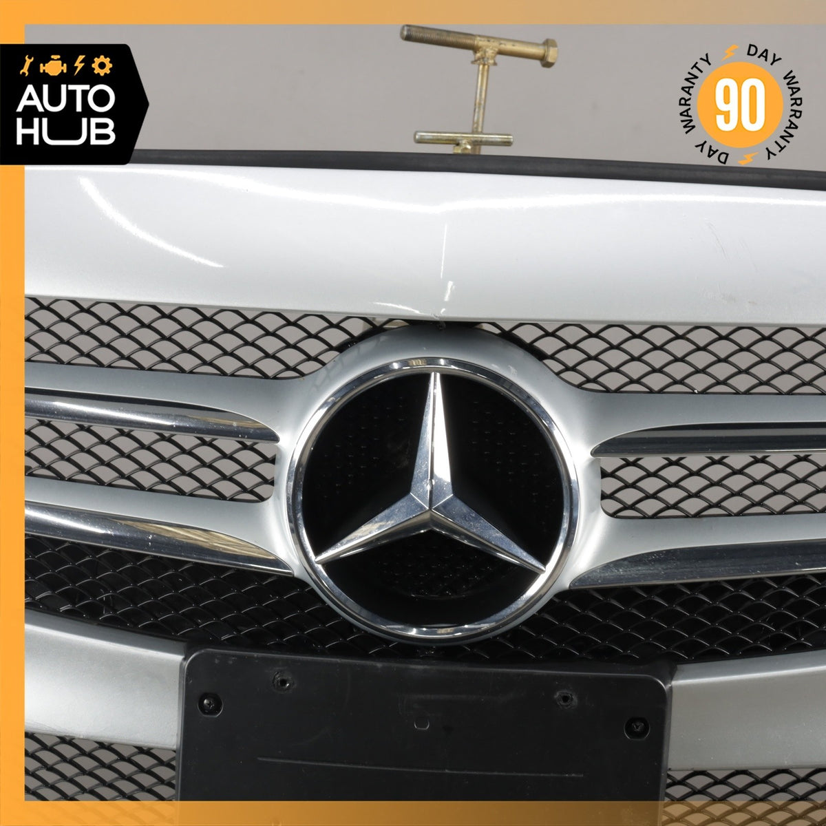 15-18 Mercedes W205 C300 C400 Base Front Bumper Cover Assembly Silver OEM - photo 5