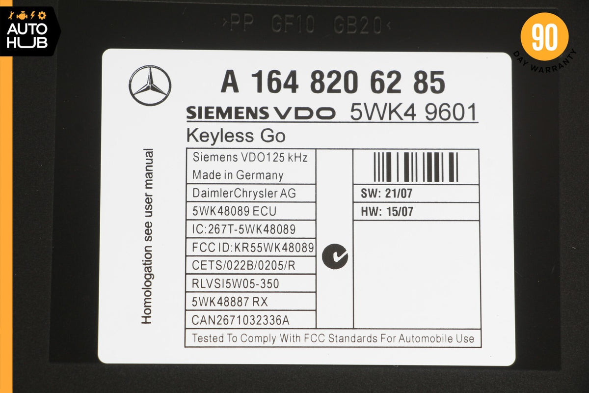 06-12 Mercedes X164 GL350 GL550 ML350 Keyless Go Control Module 1648206285 OEM - photo 11