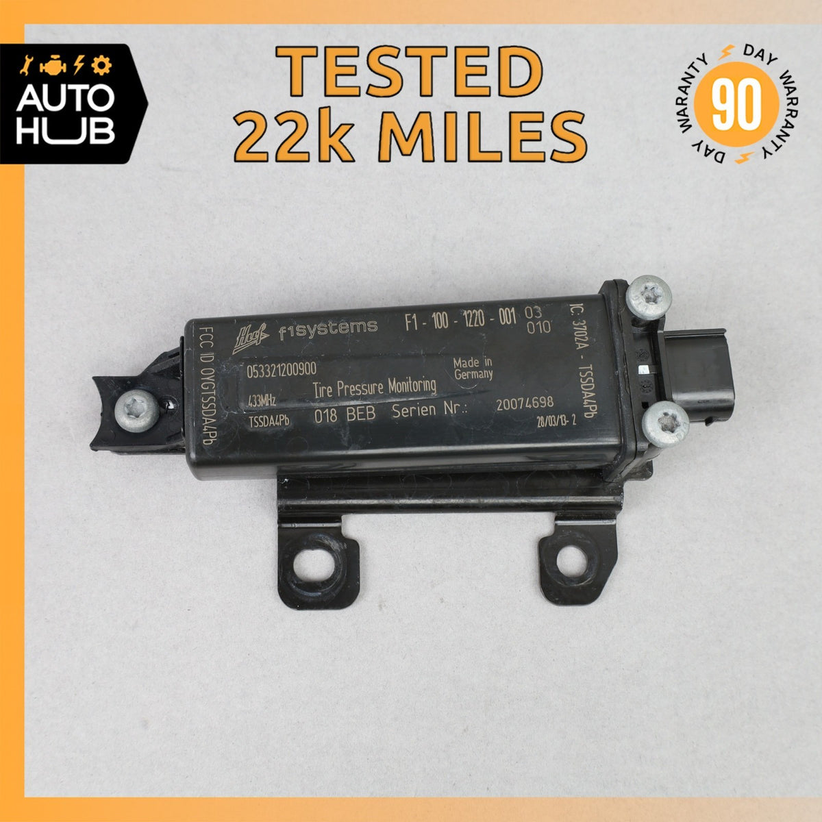 Aston Martin DB9 Tire Pressure Monitor Sensor Unit AD431A192AA OEM 22k - photo 1