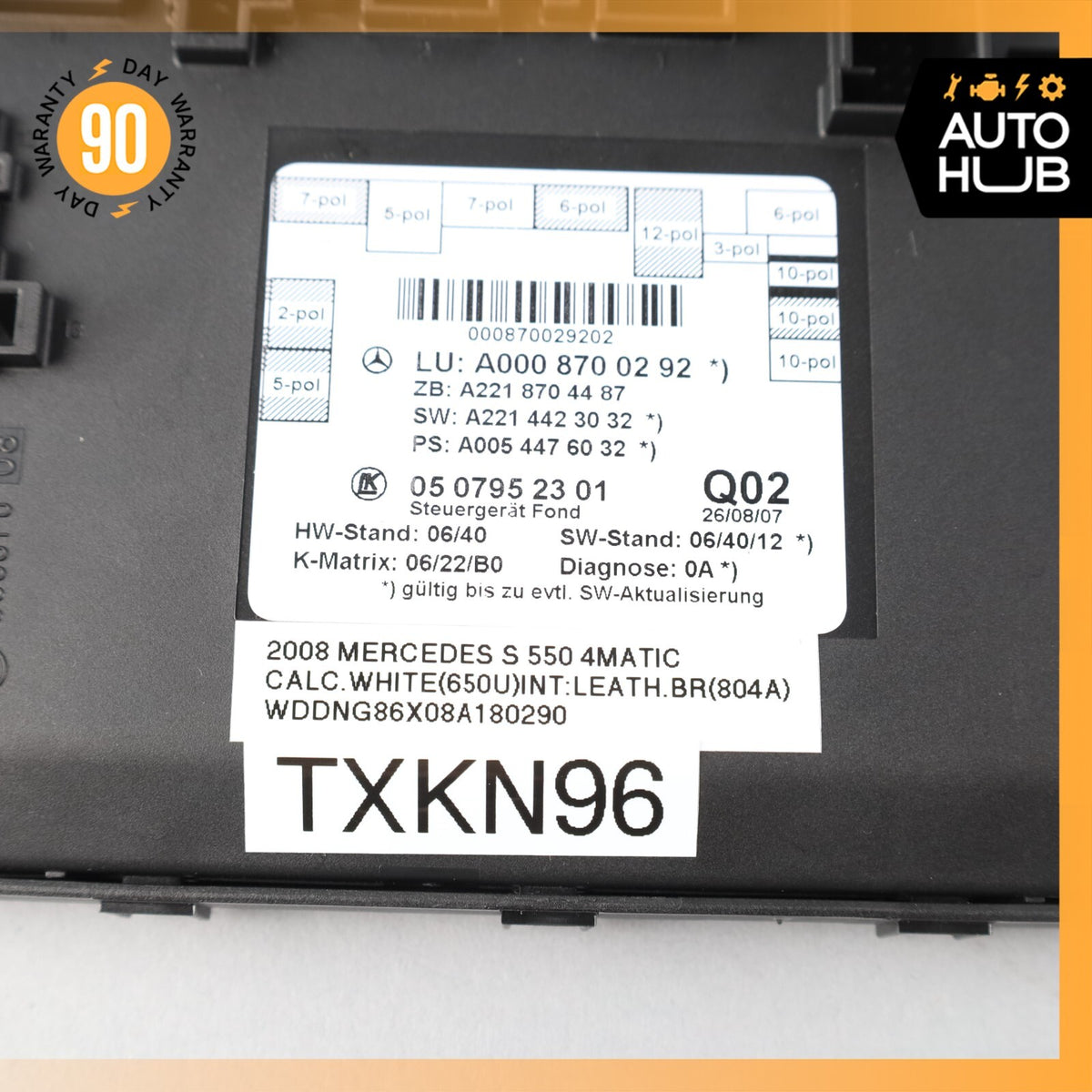 07-13 Mercedes W221 S550 S400 Rear Right or Left Side Door Control Module OEM - photo 7