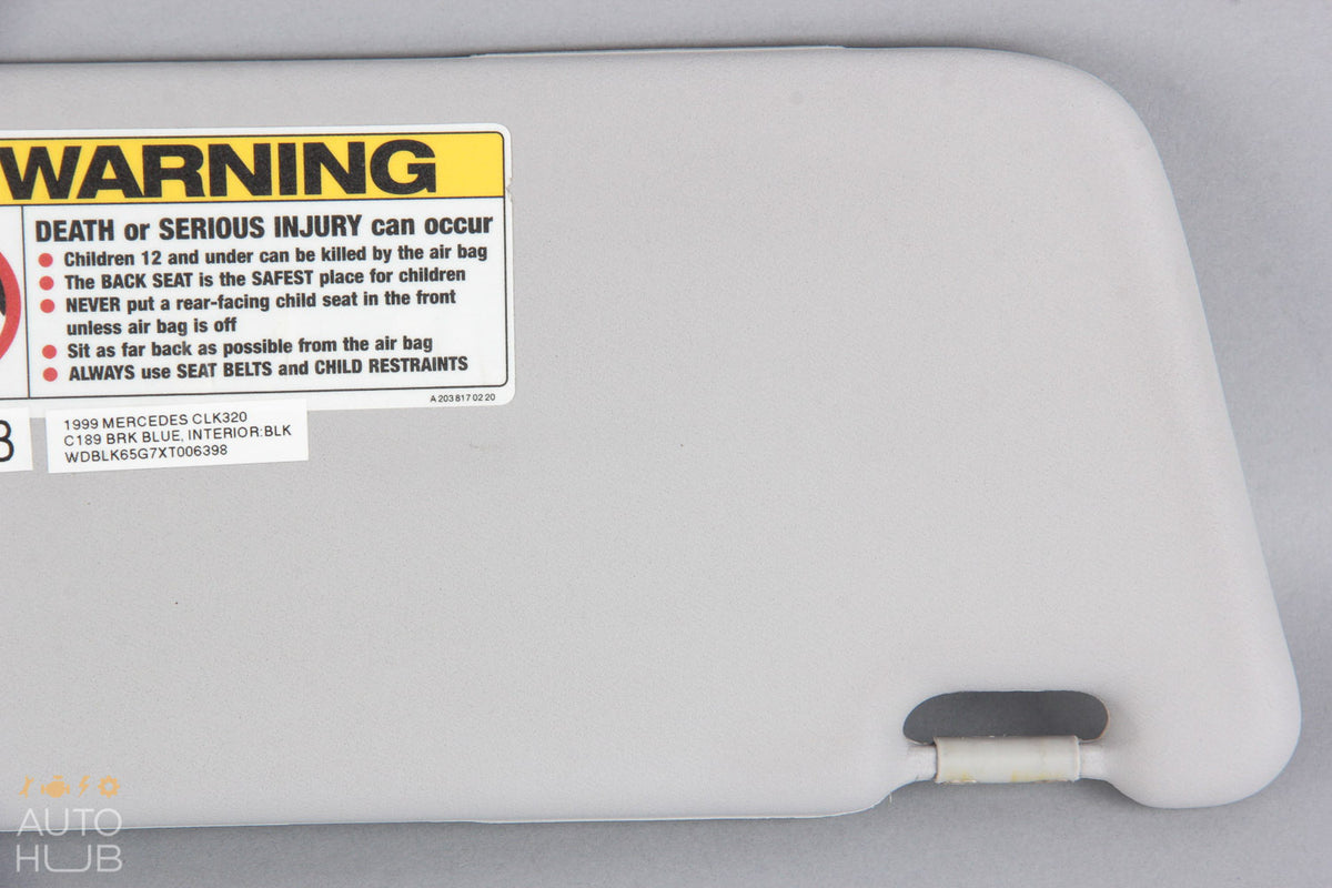 98-03 Mercedes W208 CLK320 CLK430 Left Driver Side Sunvisor Shade Cover OEM - photo 8