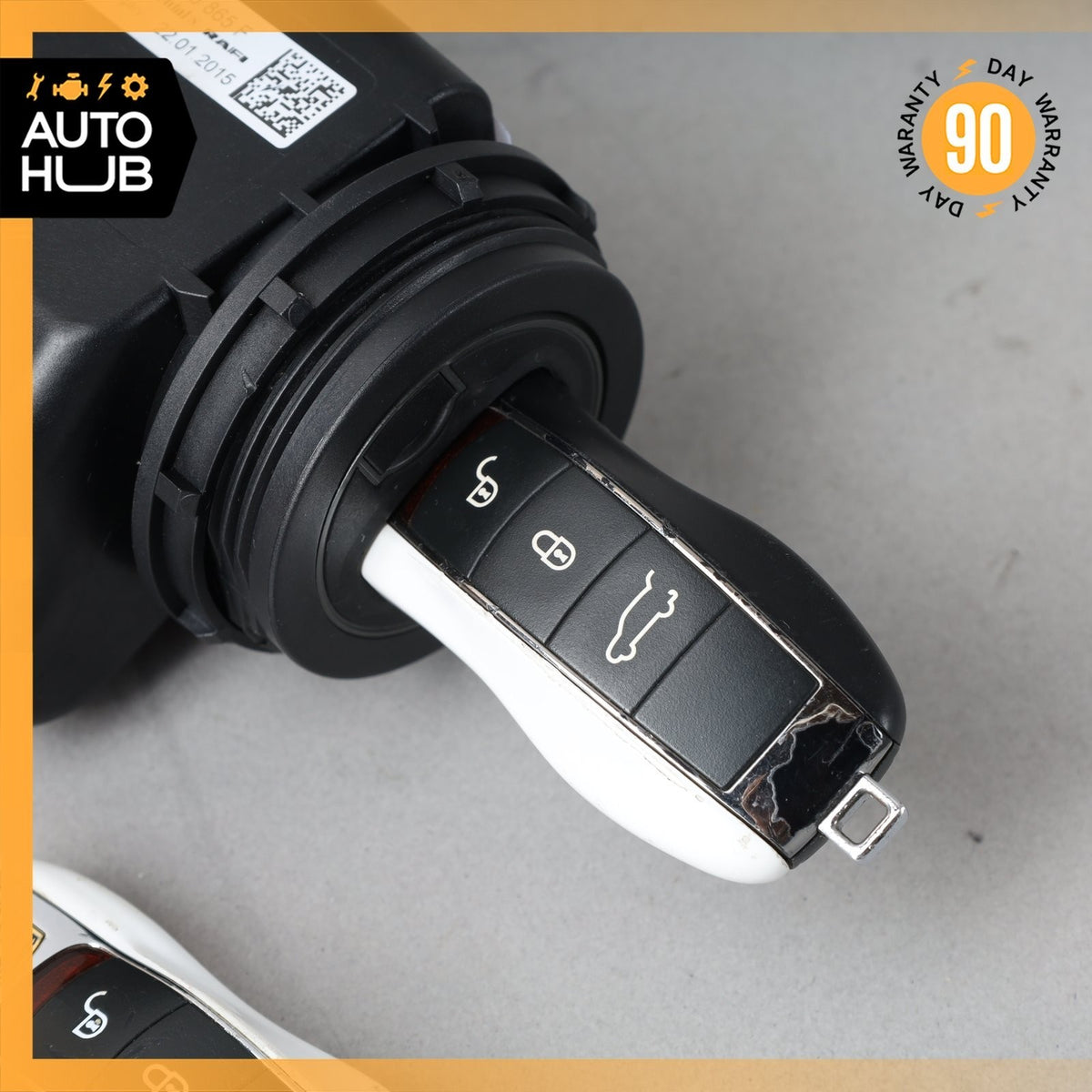 11-18 Porsche Cayenne 958 E-Hybrid Start Ignition Switch Module w/ Key OEM - photo 3