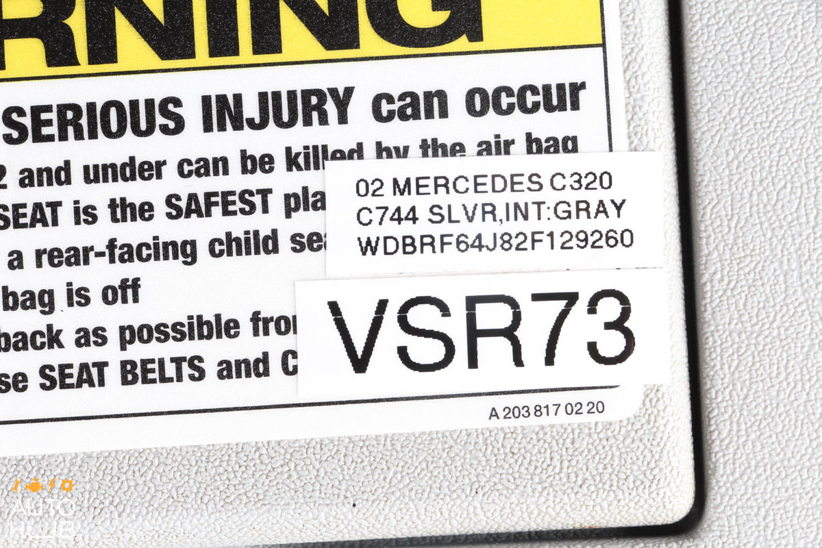 01-07 Mercedes W203 C320 C32 Right Passenger Side Sunvisor Sun Visor Gray OEM - photo 9