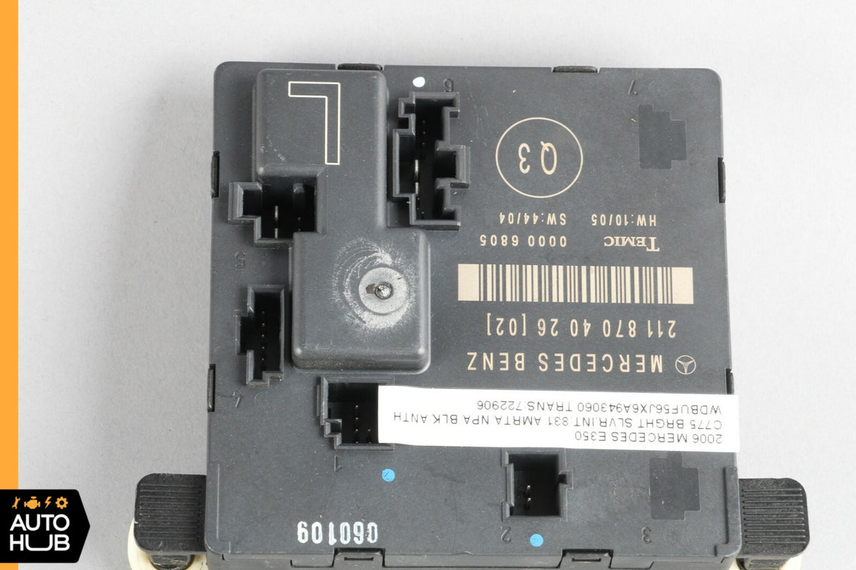 06-09 Mercedes W211 E320 E350 E550 Rear Left Door Control Module 2118704026 OEM - photo 5