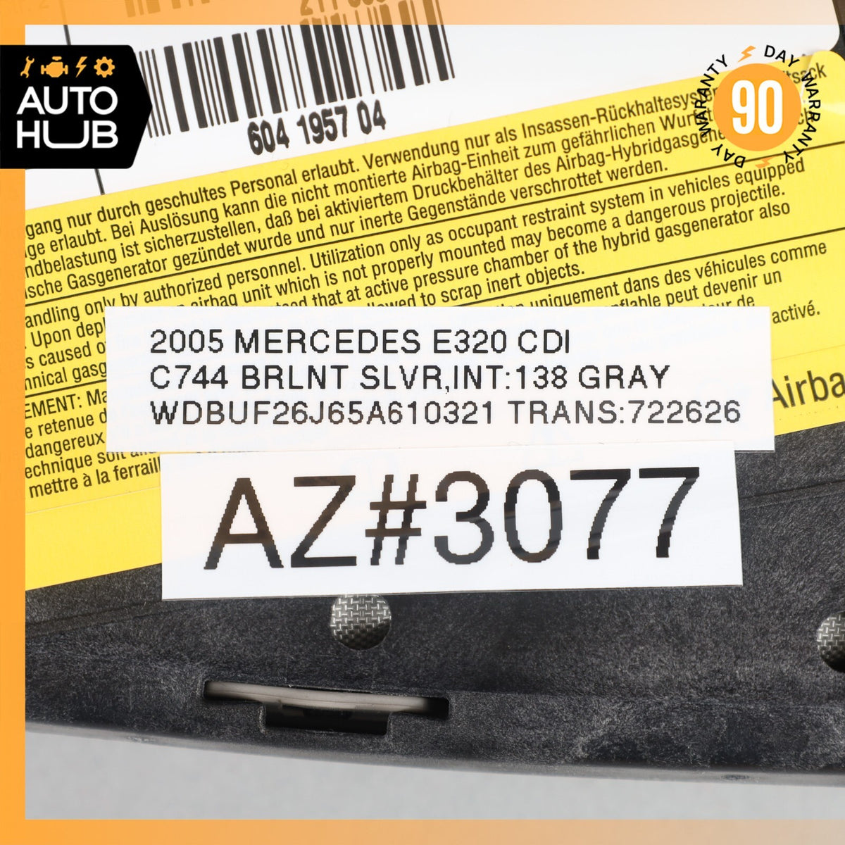 03-06 Mercedes W211 E320 CLS500 E500 Front Right Passenger Side Seat Airbag OEM - photo 12