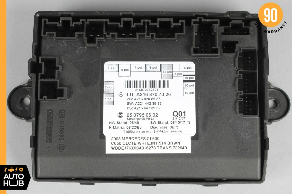 07-14 Mercedes W216 CL600 CL63 AMG Left Driver Side Door Control Module OEM - photo 4