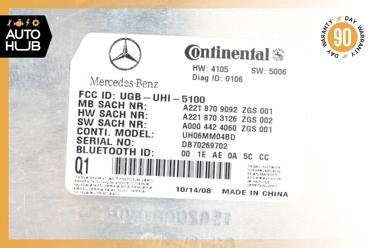 07-10 Mercedes W221 S600 CL550 Bluetooth Communication Module 2218709092 OEM - photo 7