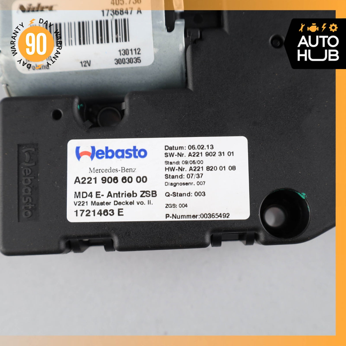 07-13 Mercedes W221 S63 AMG S550 S400 Sunroof Sun Roof Motor 2219066000 OEM - photo 9