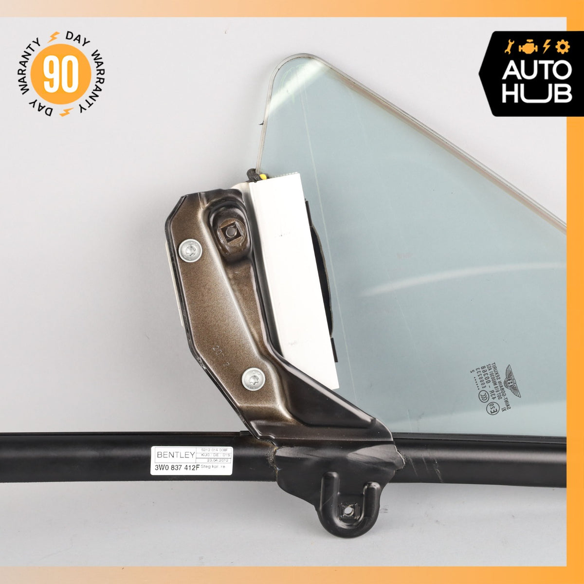 03-17 Bentley Continental GT Front Right Side Door Vent Window Glass OEM - photo 7
