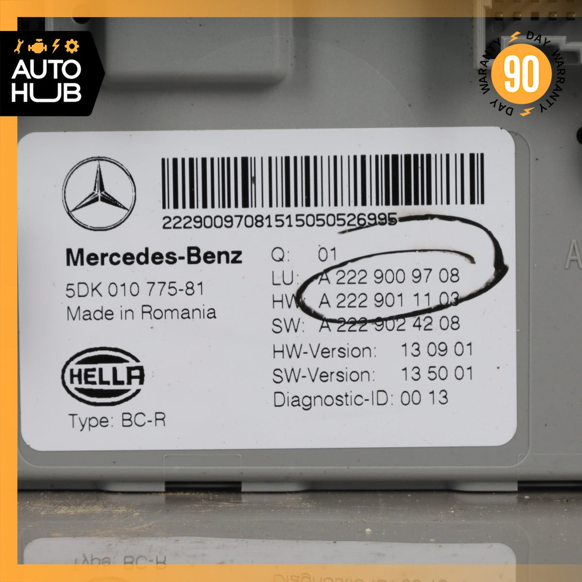 15-18 Mercedes W205 C300 C350e Rear Trunk SAM Control Module 2229009708 OEM - photo 5