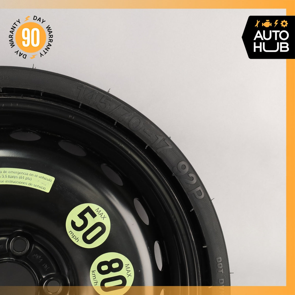 12-20 Mercedes R172 SLC300 SLK350 Donut Spare Tire Wheel Rim 145 70 17" OEM - photo 3