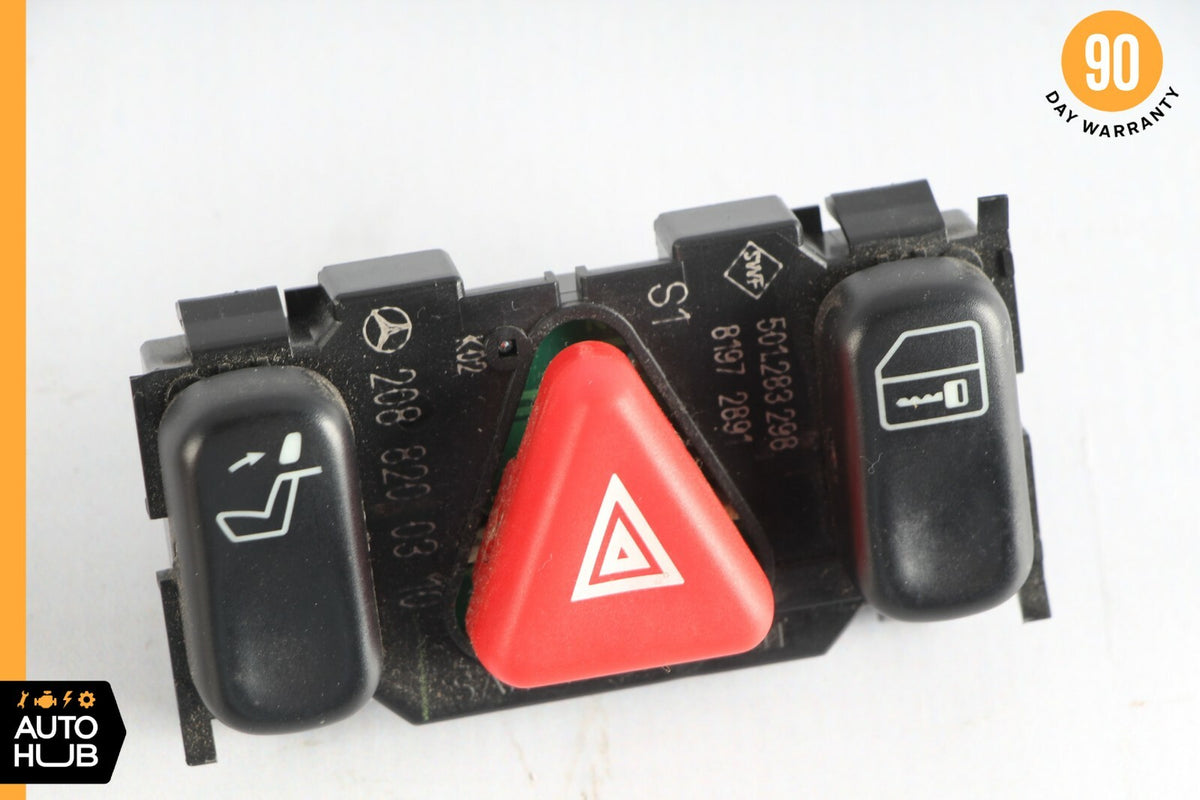 98-02 Mercedes W208 CLK320 E430 Hazard Door Lock Switch Control Panel OEM - photo 2