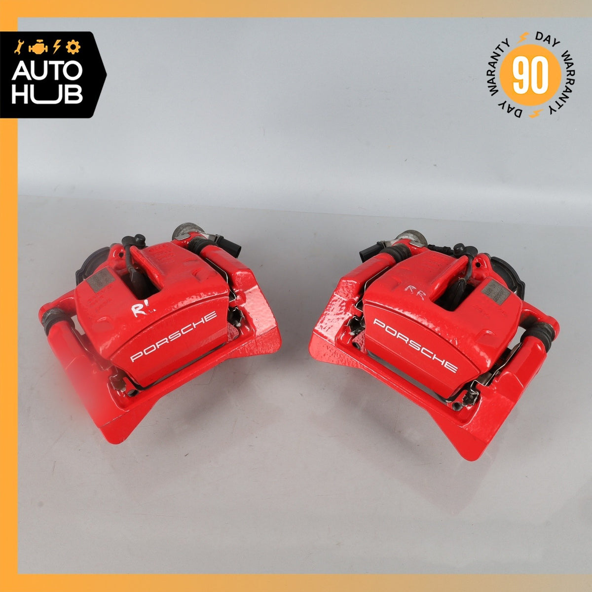 15-25 Porsche Macan 95B Rear Brake Calipers Left & Right Set w/ Actuator Red OEM - photo 2