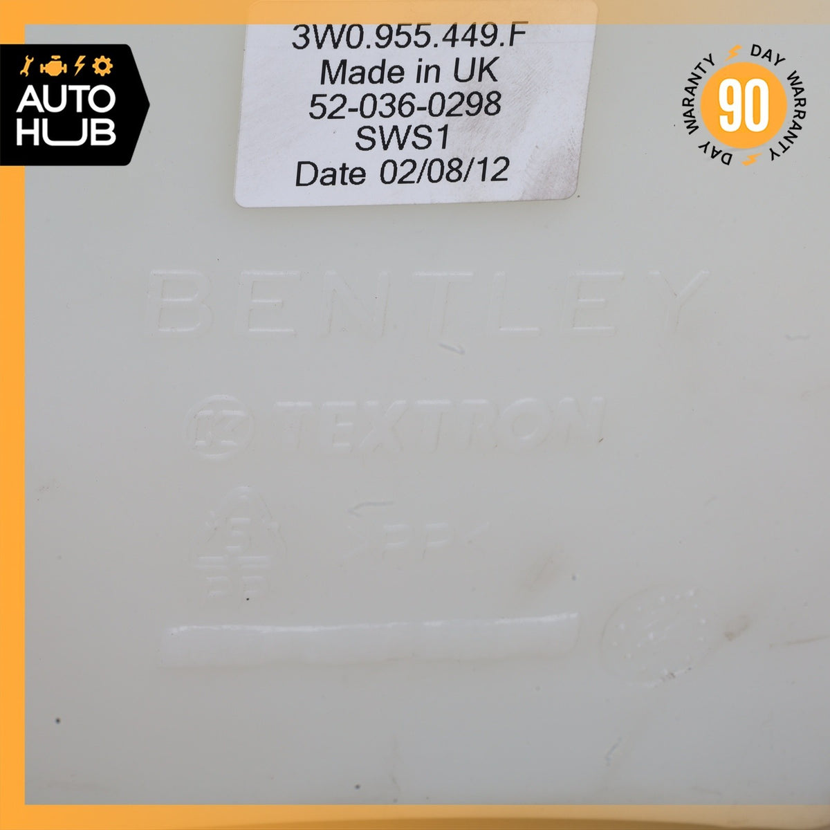 Bentley Continental GT Windshield Washer Fluid Tank Bottle Reservoir OEM - photo 7