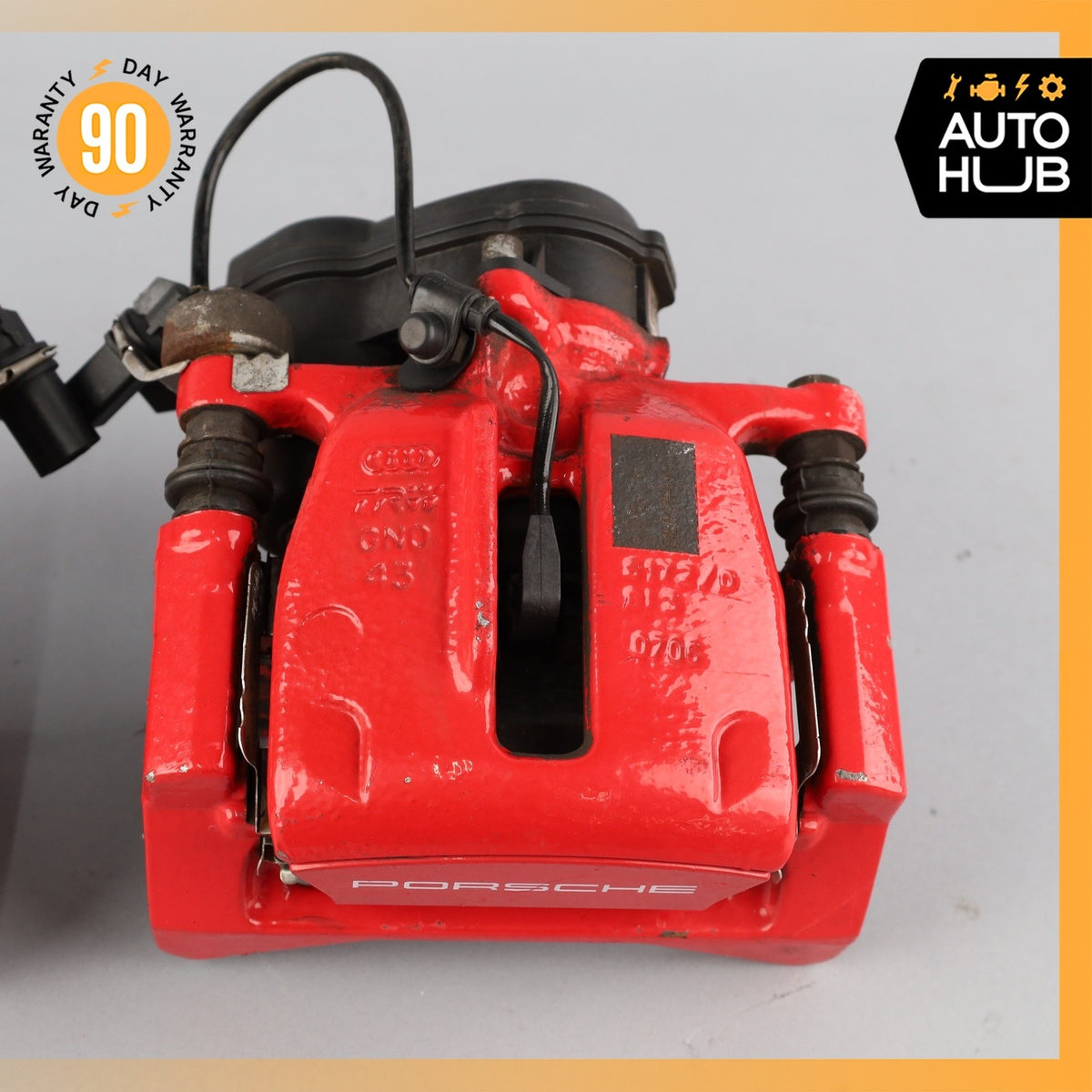 15-25 Porsche Macan 95B Rear Brake Calipers Left & Right Set w/ Actuator Red OEM - photo 7