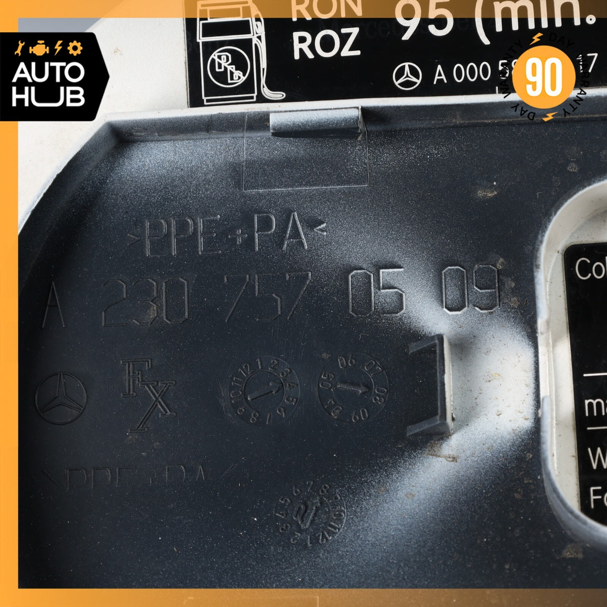 03-12 Mercedes R230 SL550 Fuel Filler Gas Tank Door Flap Lid 2307570509 OEM - photo 11