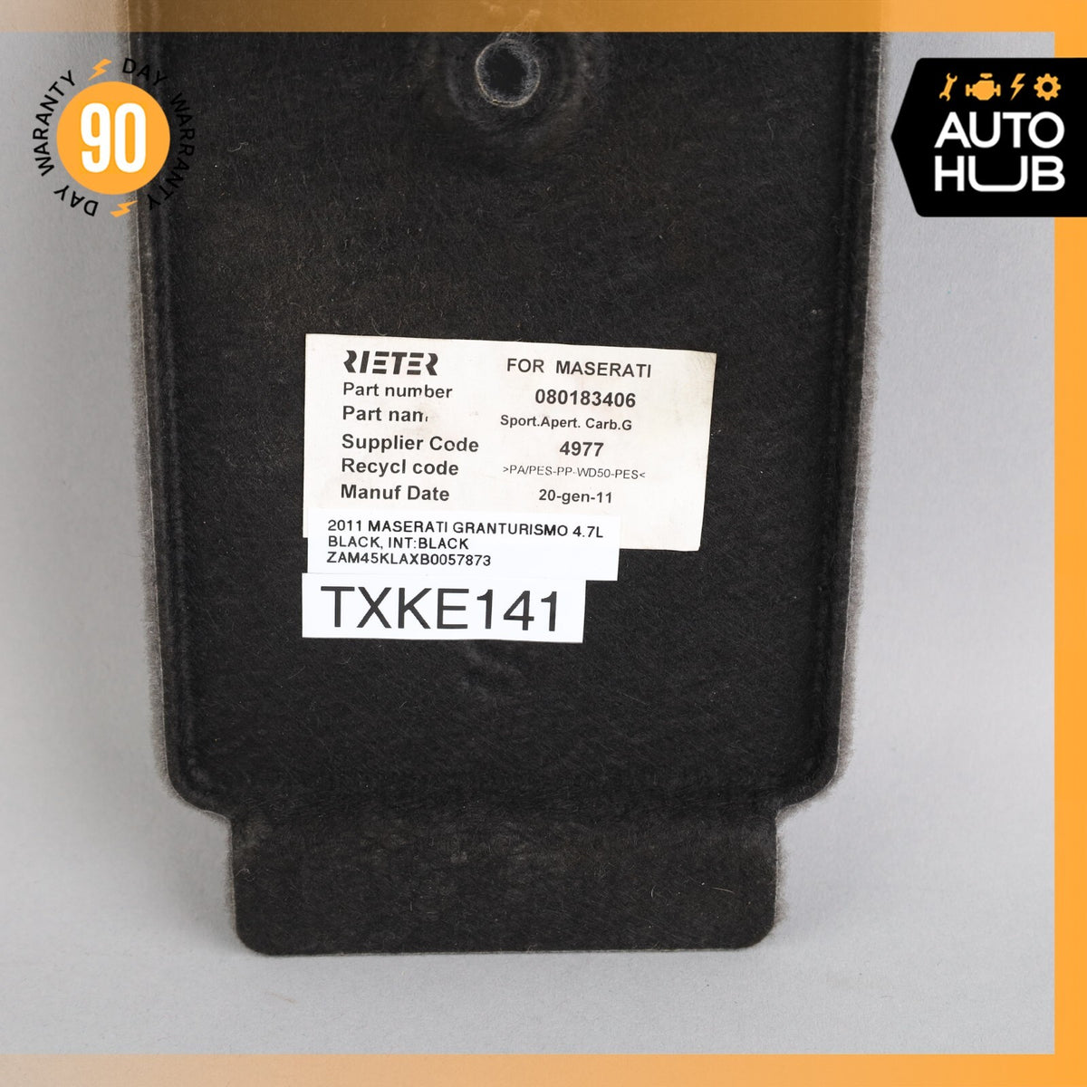 08-19 Maserati GranTurismo M145 Rear Left Trunk Floor Carpet Panel Cover OEM - photo 6