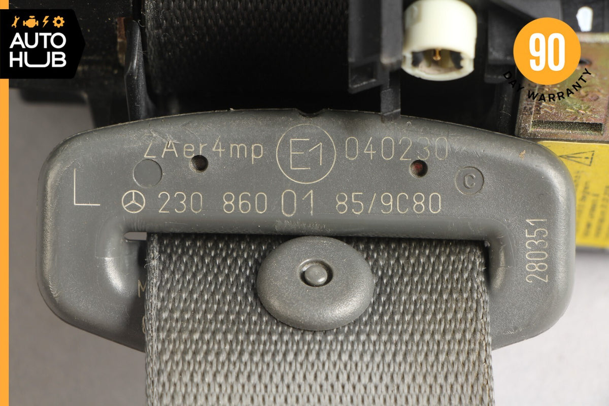 03-06 Mercedes R230 SL500 SL55 AMG Left Side Seat Belt Retractor Charcoal OEM - photo 11
