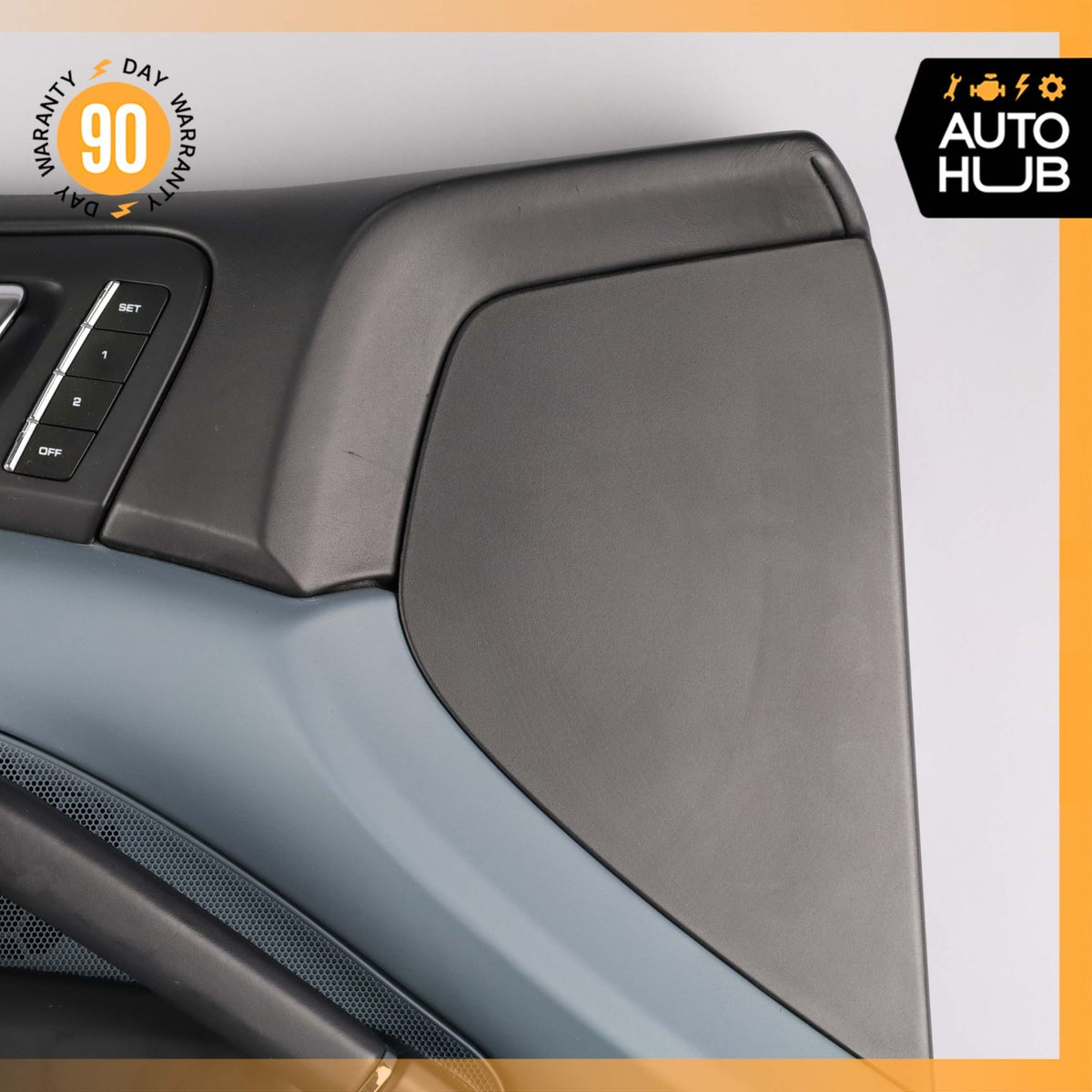 Porsche Cayenne 958 Turbo Front Left Side Interior Door Panel Leather Blue OEM - photo 4
