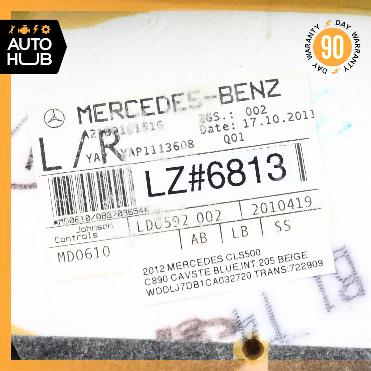 12-14 Mercedes W218 CLS550 Top Upper Seat Cushion Front Left Side Beige OEM - photo 14