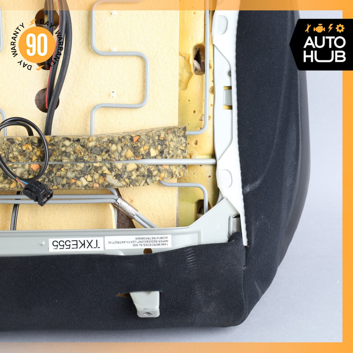 90-95 Mercedes R129 SL600 300SL Right Side Top Upper Seat Cushion Black OEM - photo 12