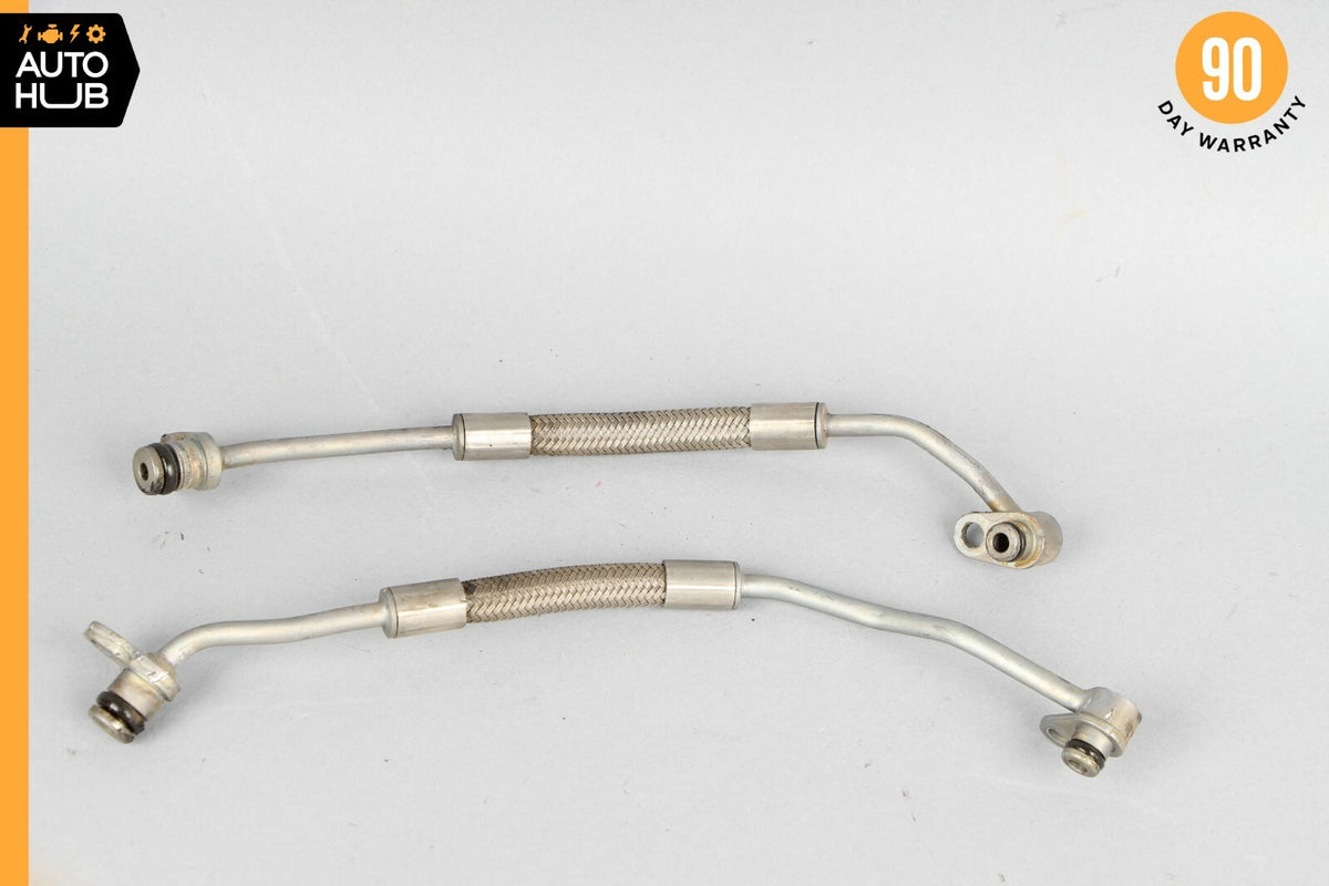 Mercedes W221 S550 Right & Left Engine Motor Charger Feed Oil Hose Line Pipe Set - photo 1