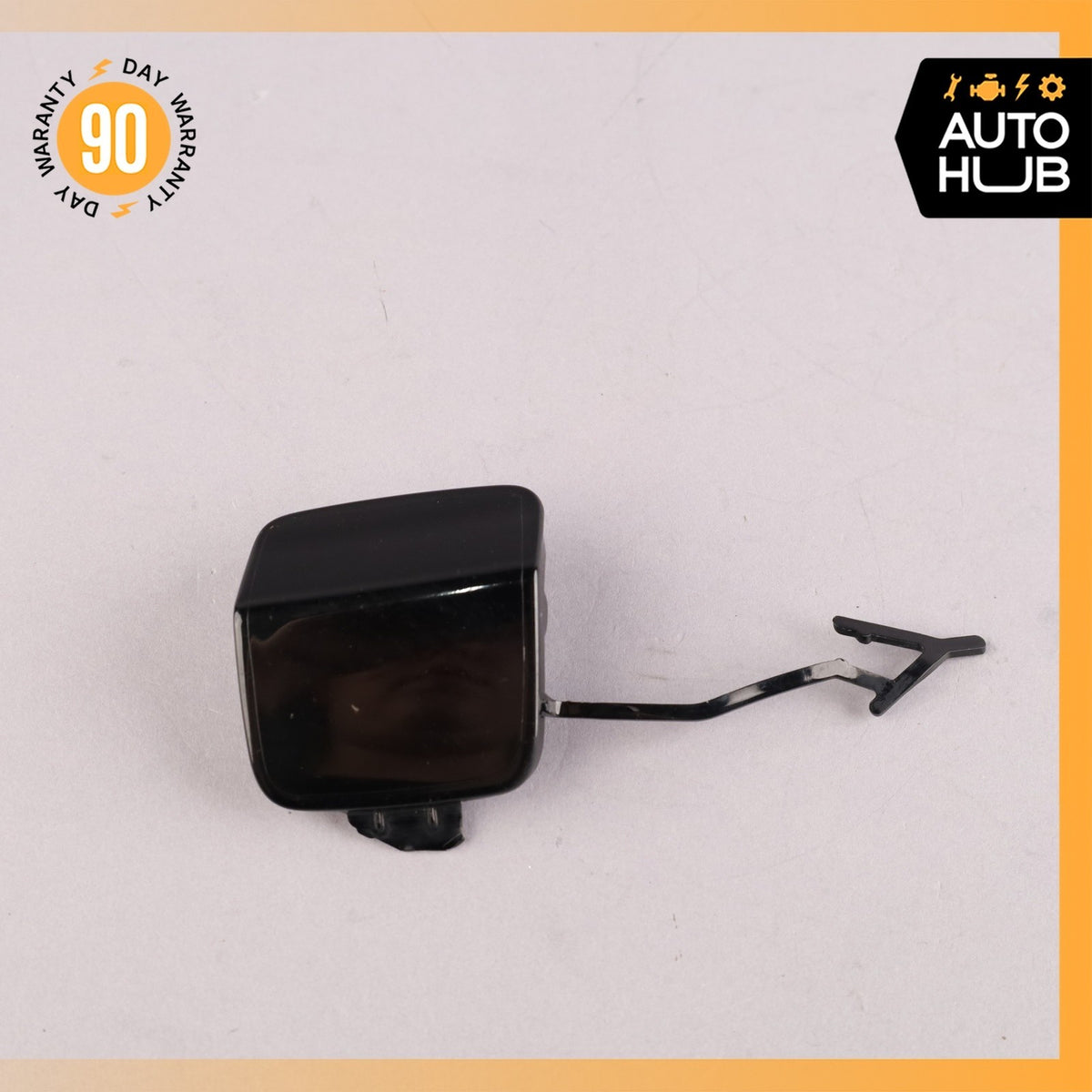15-18 Porsche Cayenne 958 Front Left Bumper Tow Hook Hitch Cover Lid Black OEM - photo 1