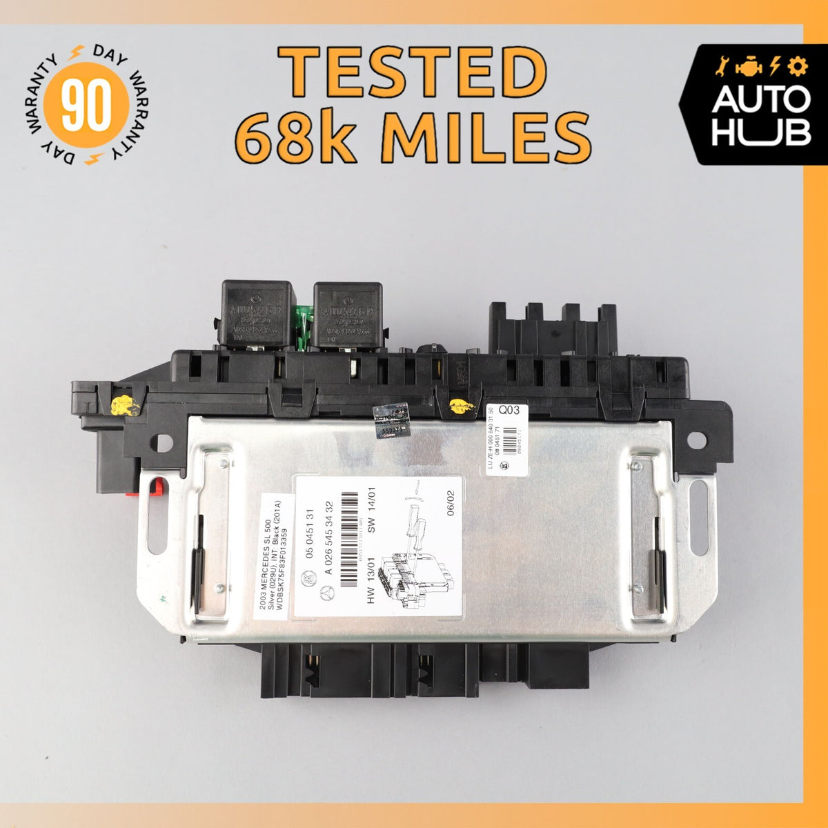 03-12 Mercedes R230 SL500 SL55 AMG SL550 Rear SAM Fuse Box Relay Module OEM 68k - photo 1
