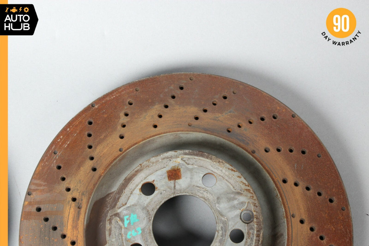 Mercedes W204 C63 AMG E550 Front Left & Right Drilled Disc Brake Rotors OEM 72k - photo 5