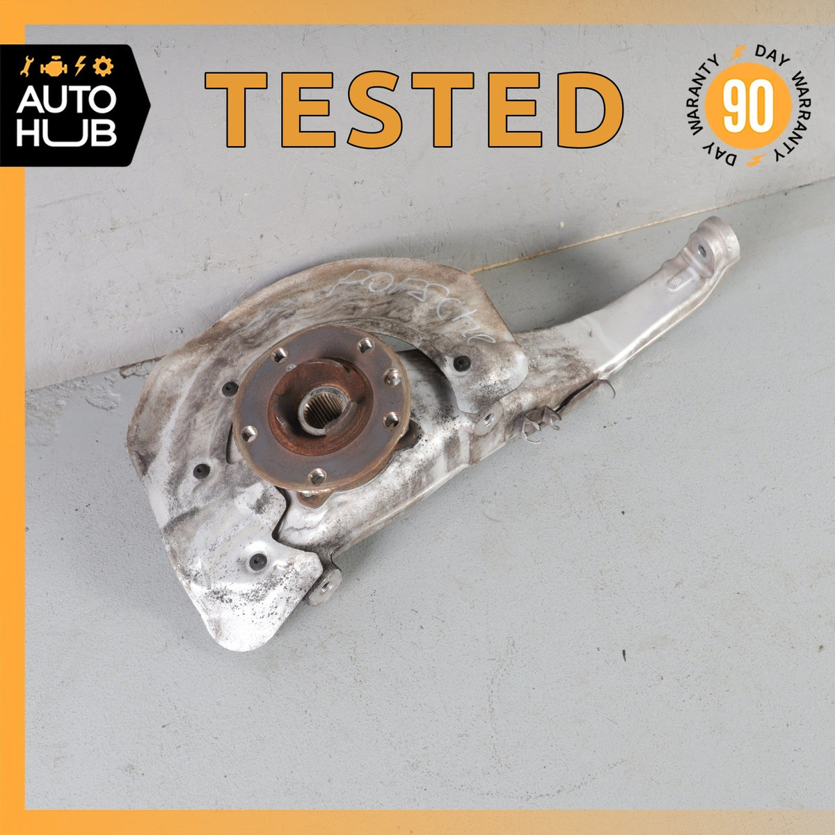 11-18 Porsche Cayenne 958 Front Right Knuckle Spindle 7P0615312B OEM - photo 1
