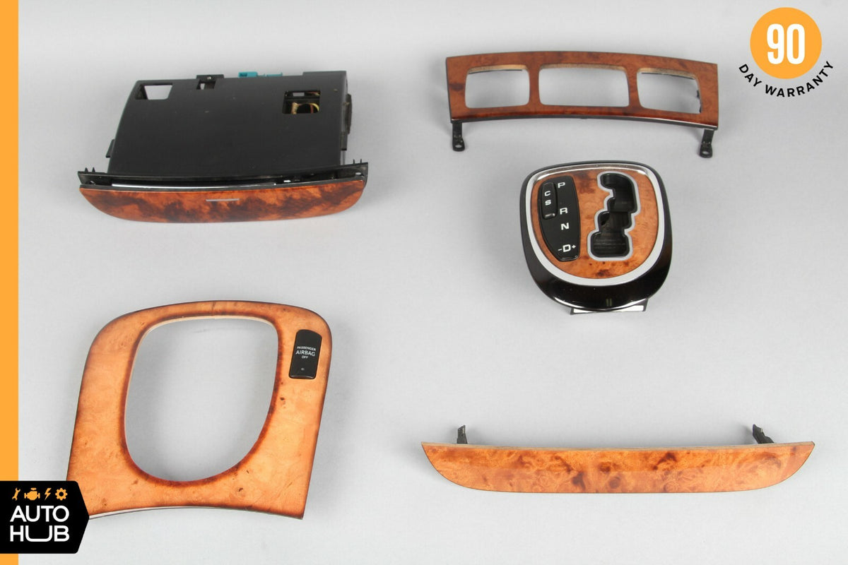03-06 Mercedes W220 S600 S500 Center Console Trim Bezel Set Wood OEM - photo 1