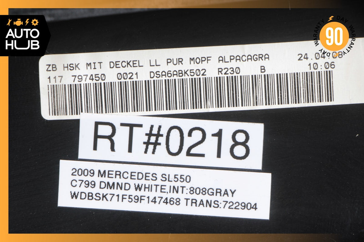 07-12 Mercedes R230 SL550 SL55 Dash Dashboard Glove Box Compartment Gray OEM - photo 12