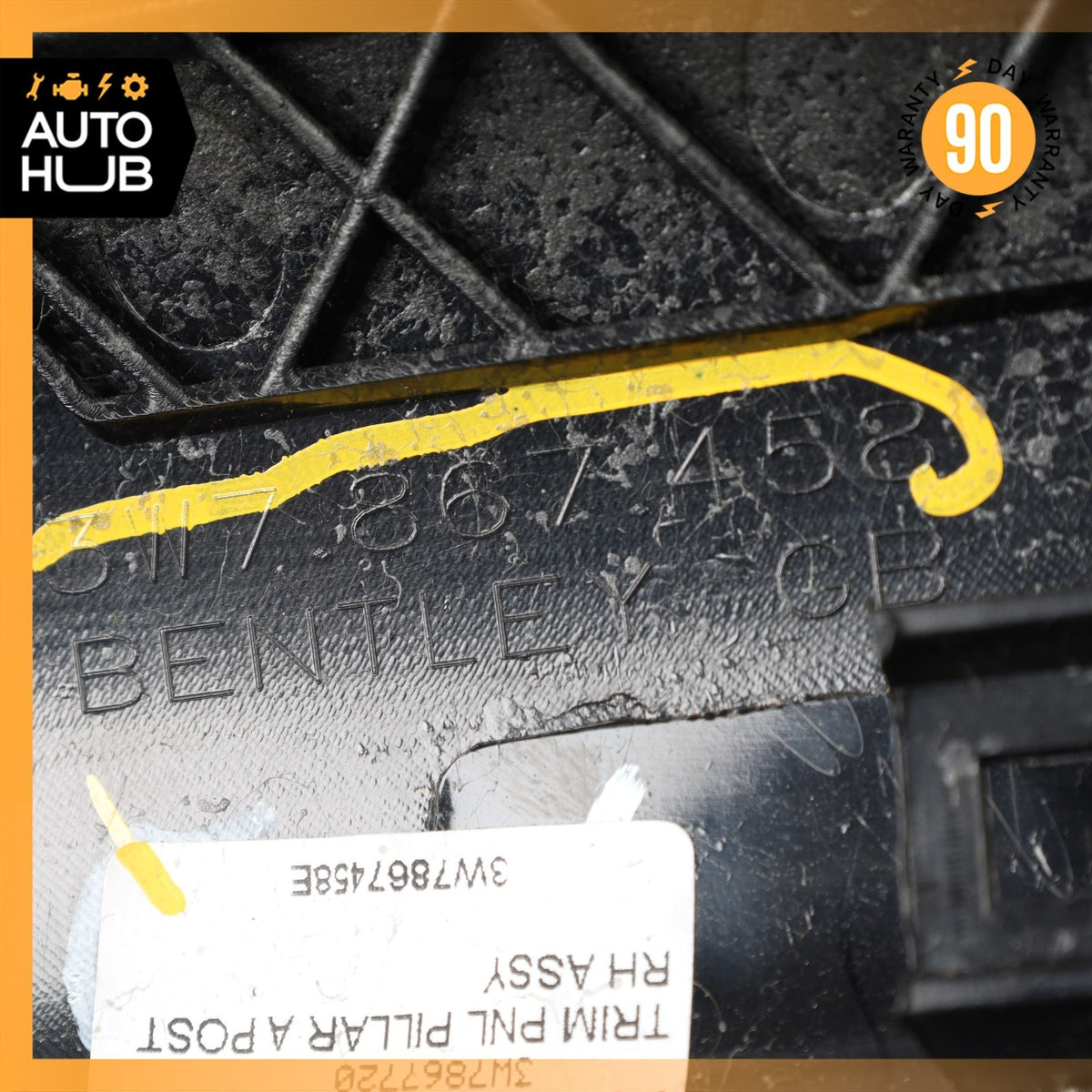 12-18 Bentley Continental GTC Front Right Side A-Pillar Trim Cover Black OEM - photo 10