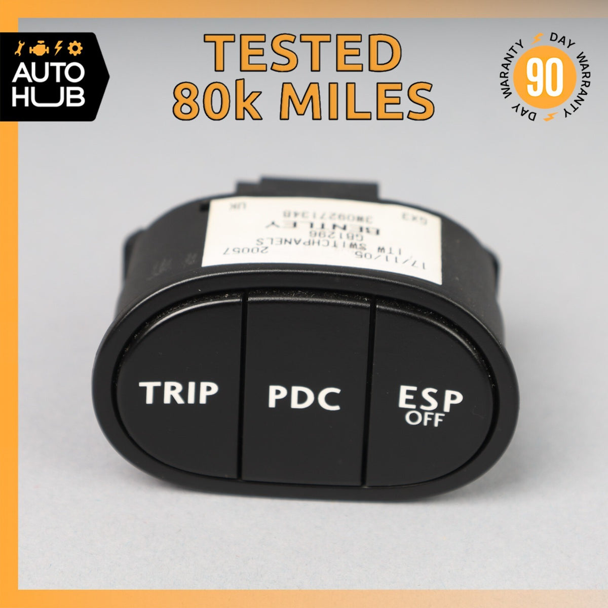 03-12 Bentley Continental Flying Spur GTC ESP PDC Button Switch Control OEM 80k - photo 1