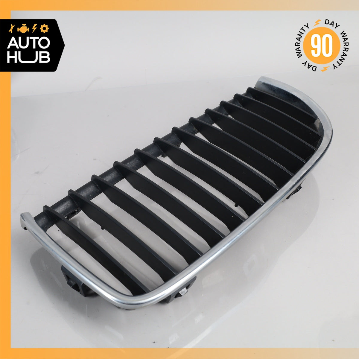 BMW E90 328i 335i Front Left Bumper Grille Chrome Set OEM 67k - photo 9