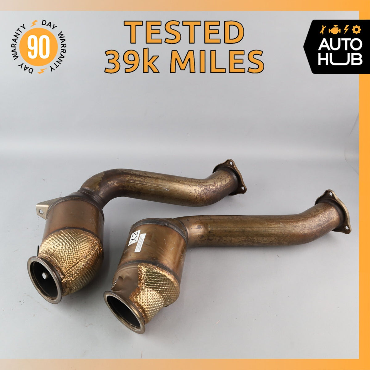 Porsche Cayenne 958 GTS S Front Engine Exhaust Downpipe Left & Right Set OEM 39k - photo 1
