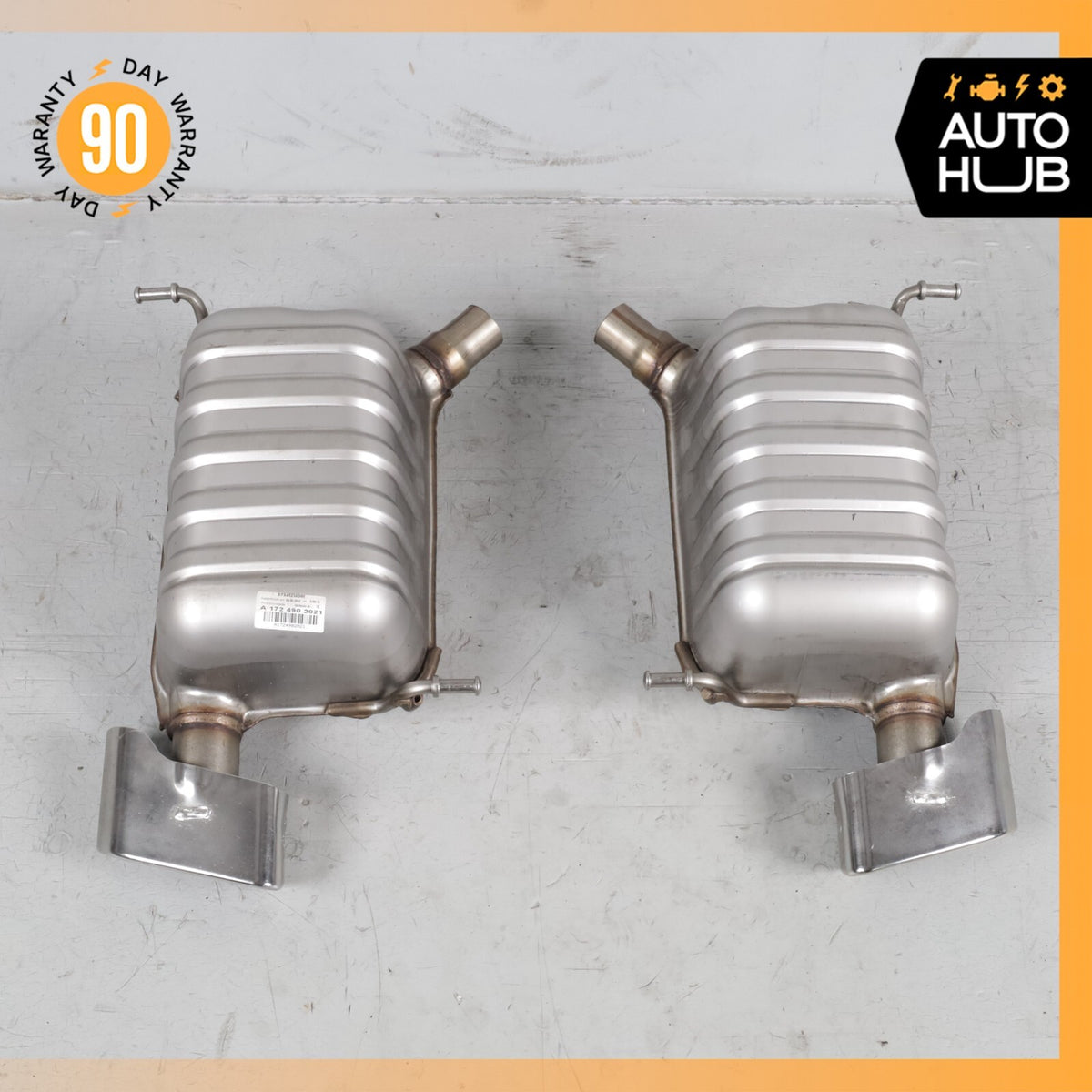 12-16 Mercedes R172 SLK350 M276 Exhaust Muffler Mufflers Right And Left OEM 30k - photo 2