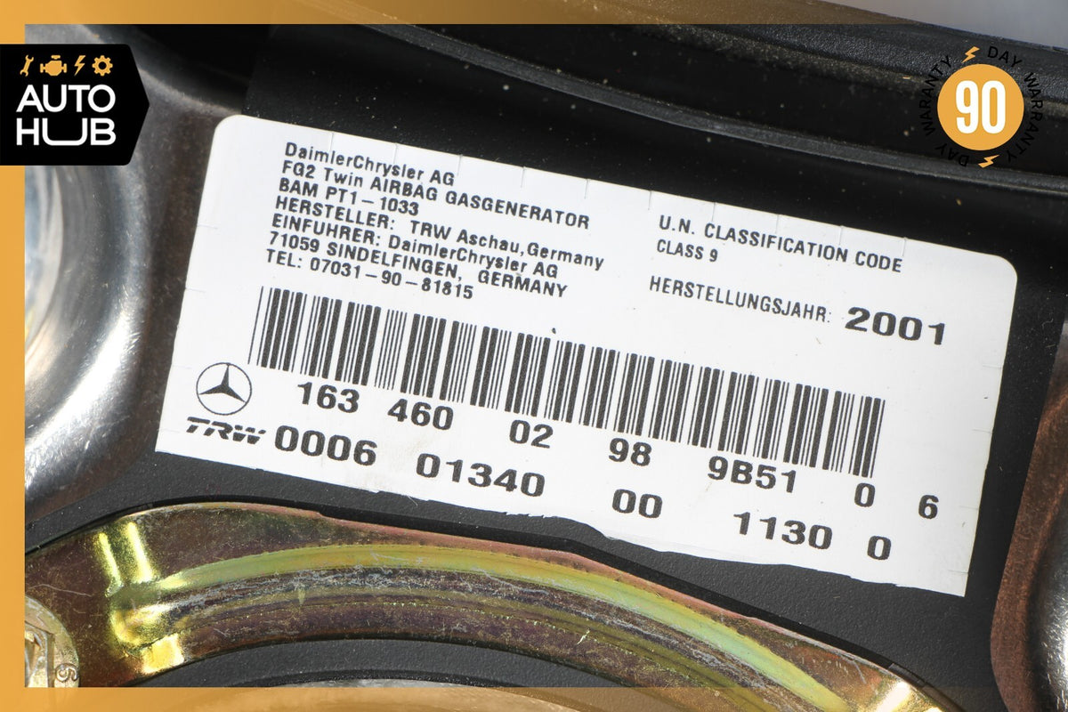01-05 Mercedes W163 ML500 ML320 ML55 AMG Steering Wheel Airbag Air Bag Black OEM - photo 11