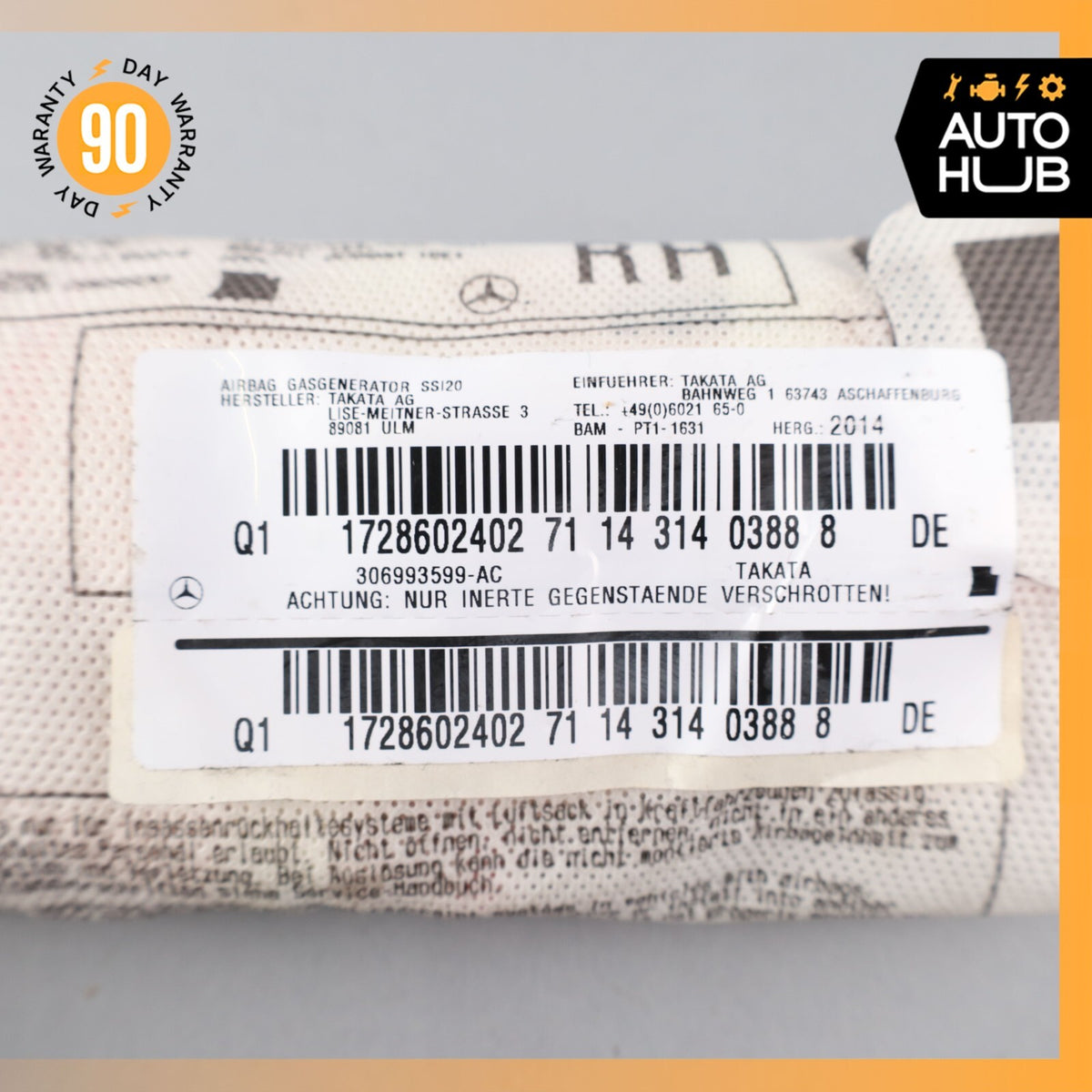 12-20 Mercedes R172 SLK250 SLC300 Front Right Seat Side Airbag Air Bag OEM 40k - photo 9