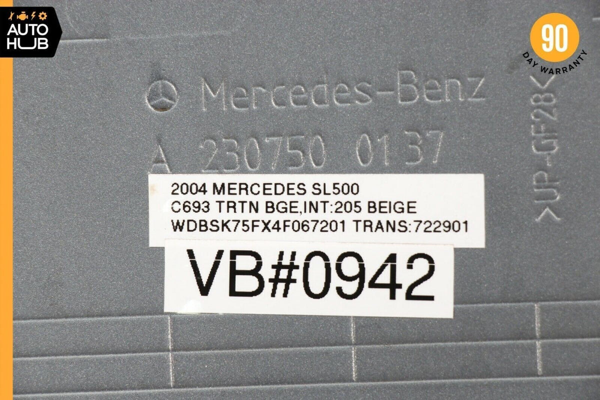 03-12 Mercedes R230 SL500 SL550 SL55 AMG Trunk Lid License Plate Holder OEM - photo 11