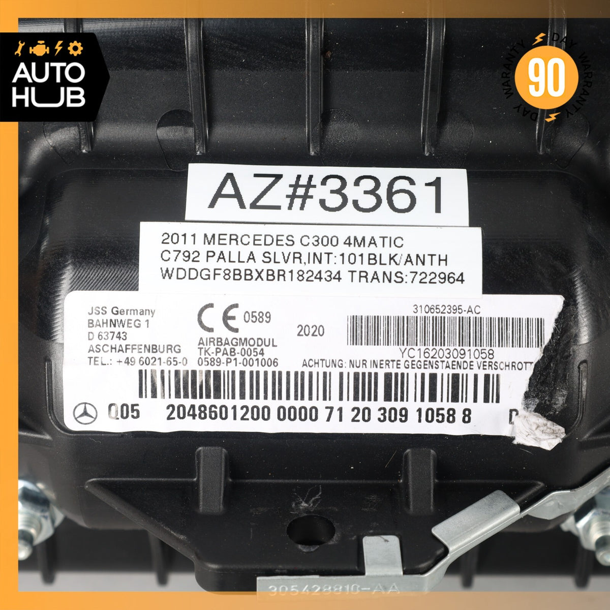 08-15 Mercedes W204 C300 GLK250 Passenger Dash Airbag Air Bag  2048601200 OEM - photo 12