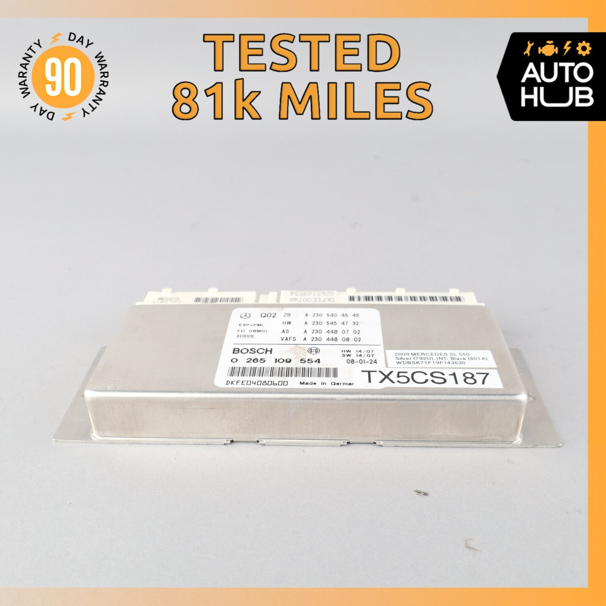 Mercedes R230 SL550 SL600 ESP Electronic Stability Control ABS PML Module  81k - photo 1