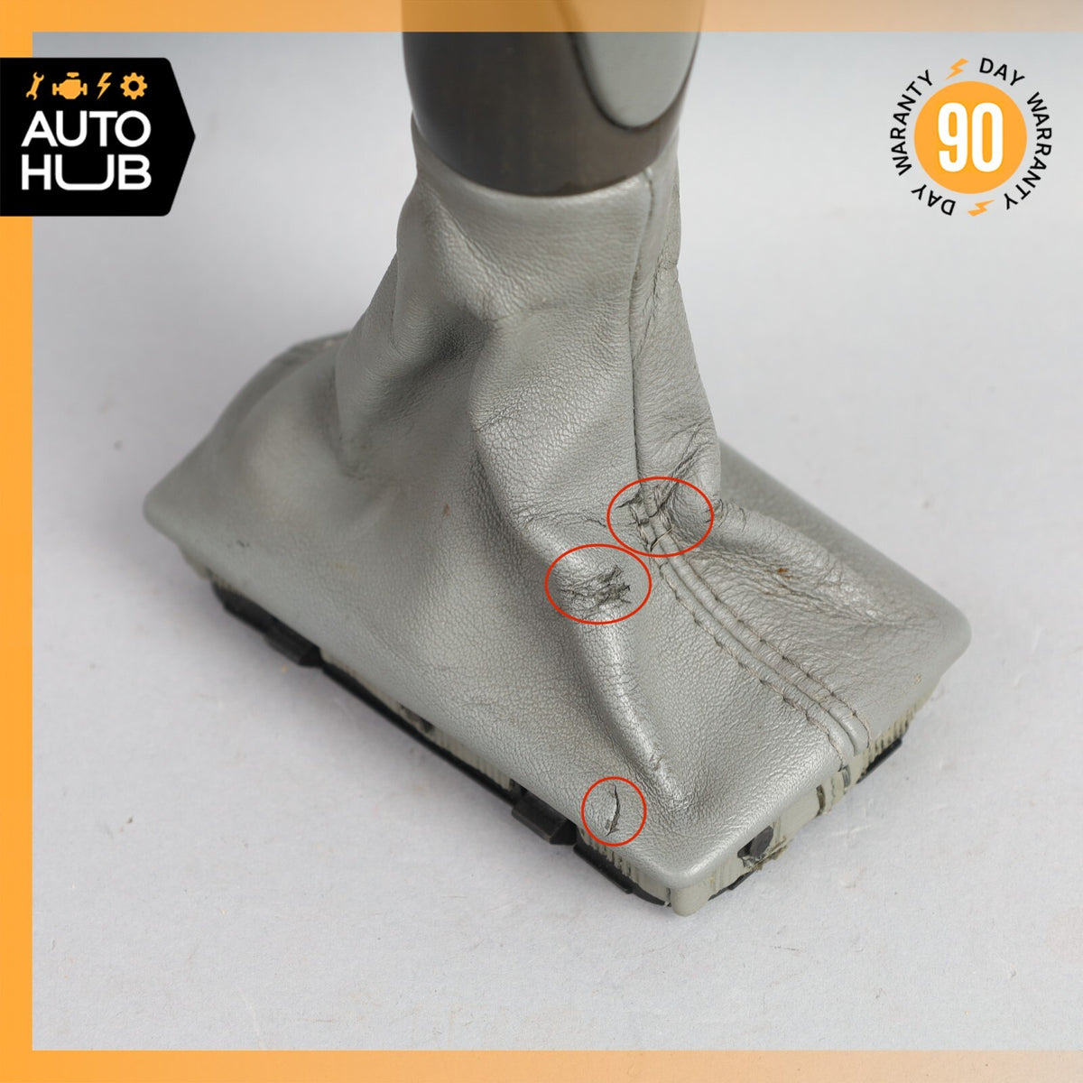 03-04 Mercedes R230 SL500 SL55 AMG Shifter Shift Knob Boot Cover Gray Wood OEM - photo 3