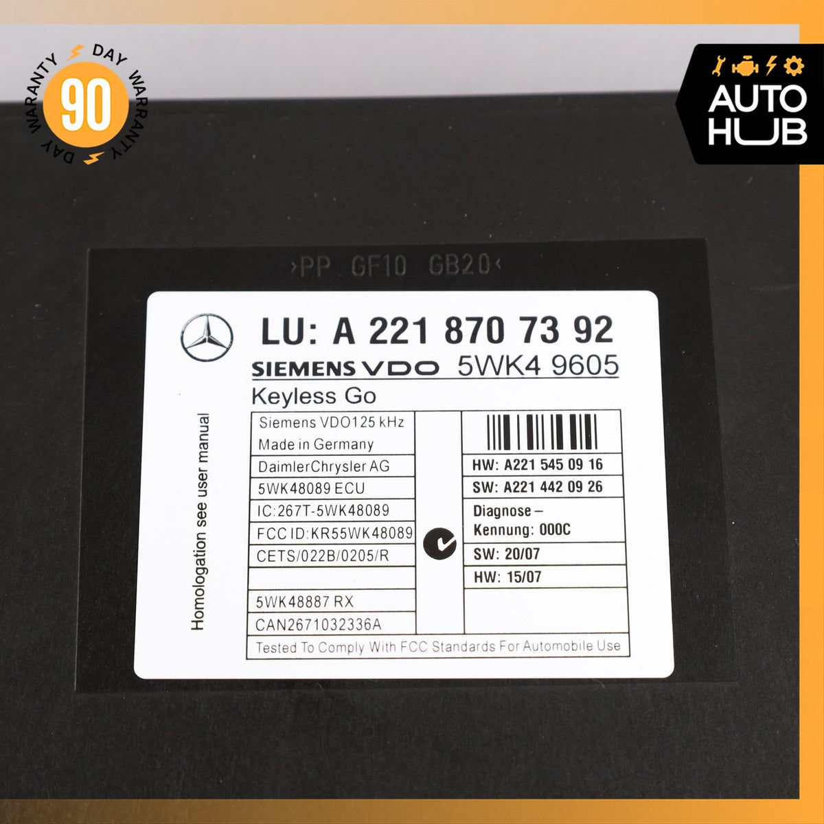 07-10 Mercedes W221 S400 CL550 Keyless Go Control Module 2218708086 OEM - photo 9
