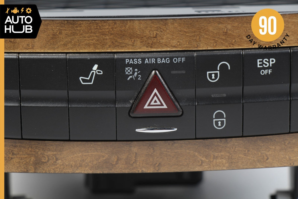 03-09 Mercedes W211 E350 CLS500 CLS55 AMG Hazard Switch Control Panel Wood OEM - photo 3