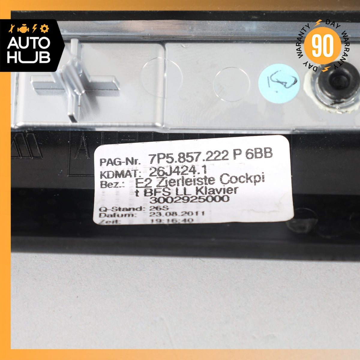 11-18 Porsche Cayenne 958 Hybrid S Right Side Dashboard Panel Trim Black OEM - photo 12