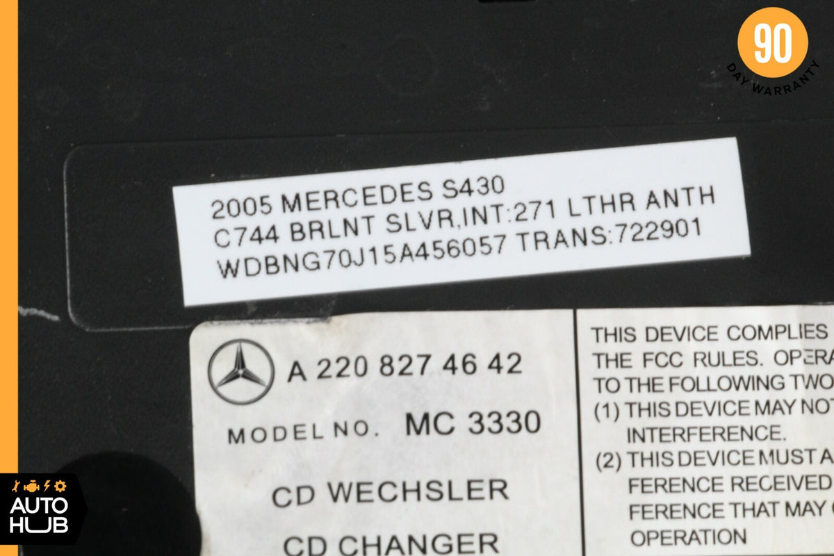 03-06 Mercedes W220 C230 S430 CD Changer 6 Disk Player MC3330 2208274642 OEM - photo 6