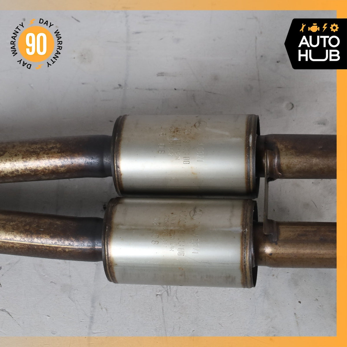 Mercedes R230 SL550 Engine Left & Right Side Exhaust Downpipe Set of 2 OEM 90k - photo 14