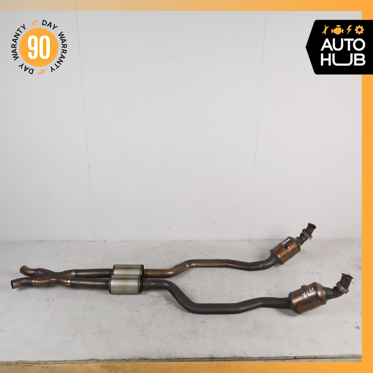 Mercedes R230 SL550 Engine Left & Right Side Exhaust Downpipe Set of 2 OEM 90k - photo 2